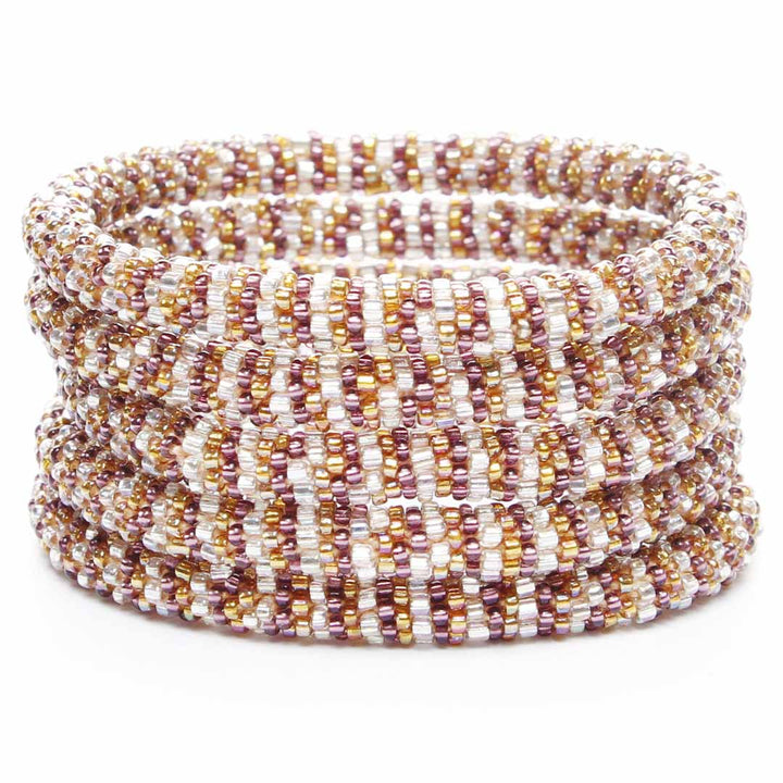 Sparkly Thanksgiving Stripe Beaded Bracelet Stack