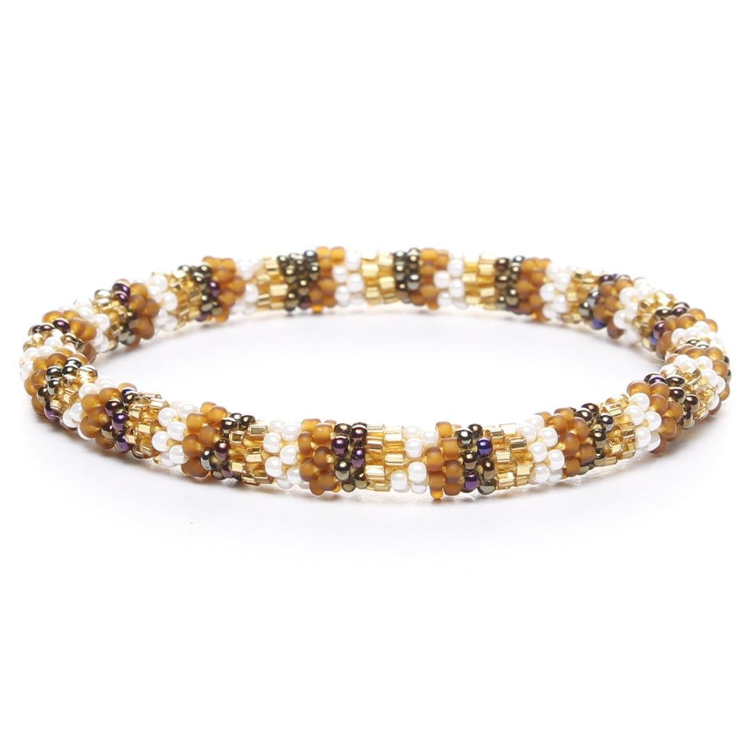 Sparkly Toffee Stripe Beaded Bracelet