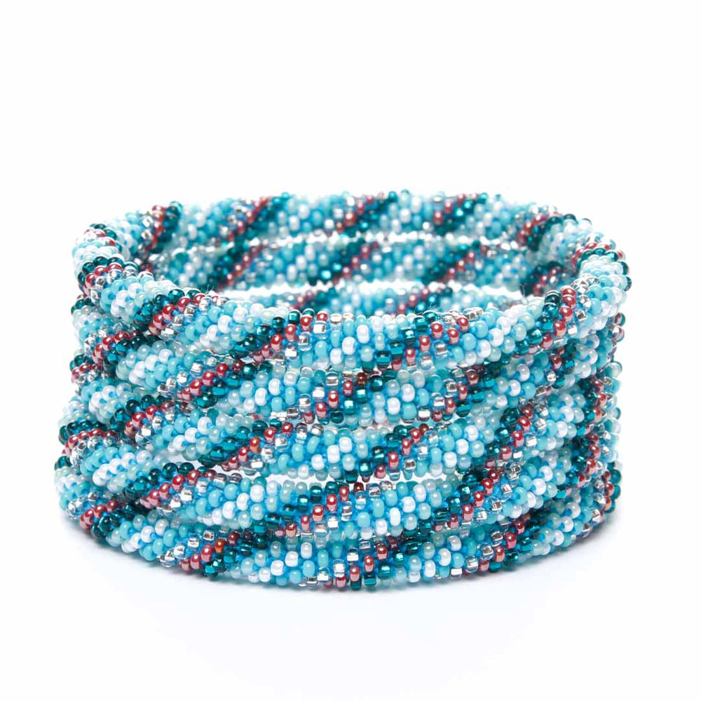 Sparkly Turquoise Canyon Twist Beaded Bracelet-2