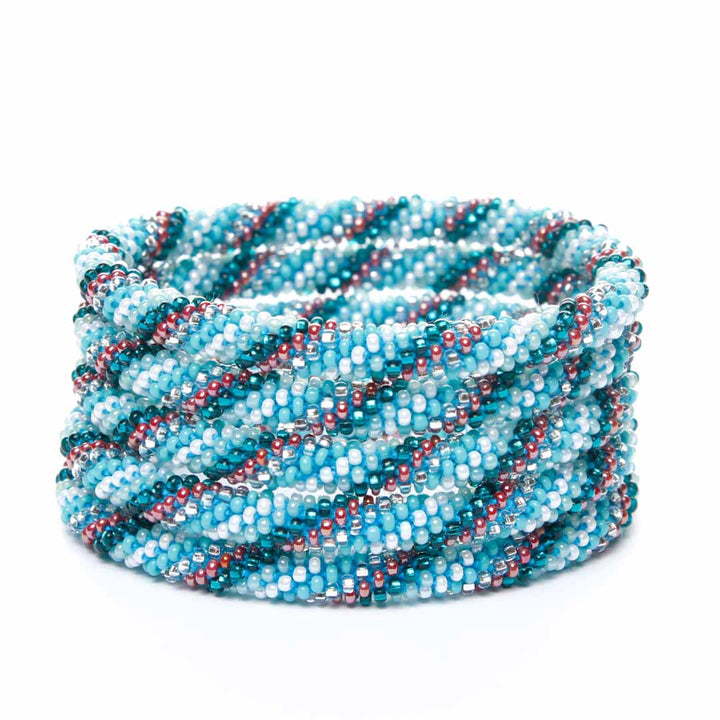 Sparkly Turquoise Canyon Twist Beaded Bracelet-2