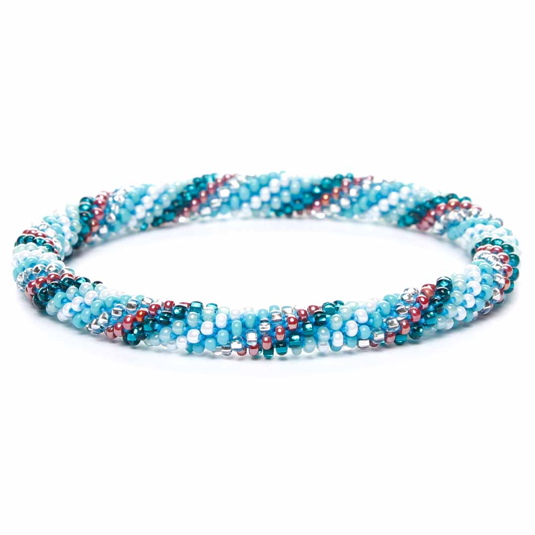 Sparkly Turquoise Canyon Twist Beaded Bracelet