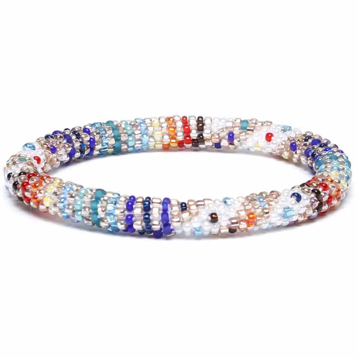 Sparkly Winter Carnival Stripe Beaded Bracelet