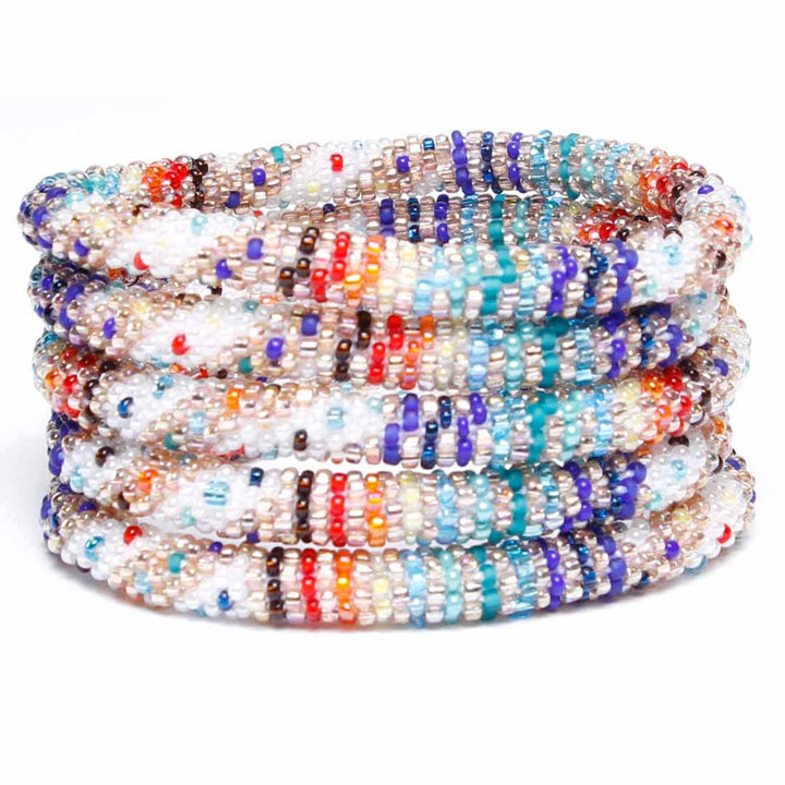Sparkly Winter Carnival Stripe Beaded Bracelet-2