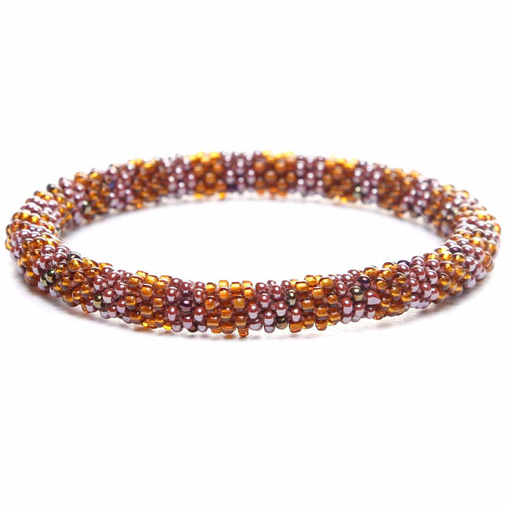 Spiced Chestnut Beaded Bracelet - Handmade Seed Bead Jewelry - Cana Capri
