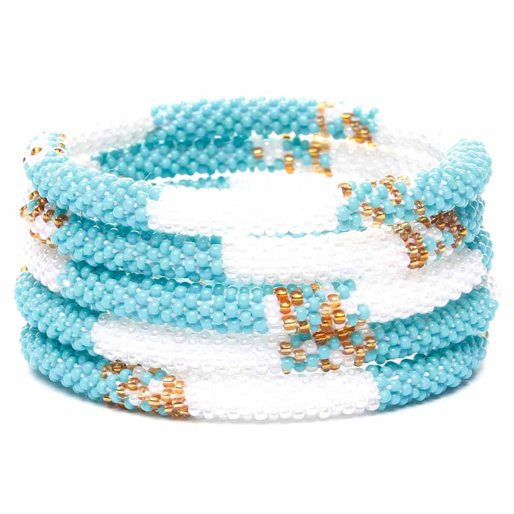 St. Lucia Gold Beaded Bracelet Stack