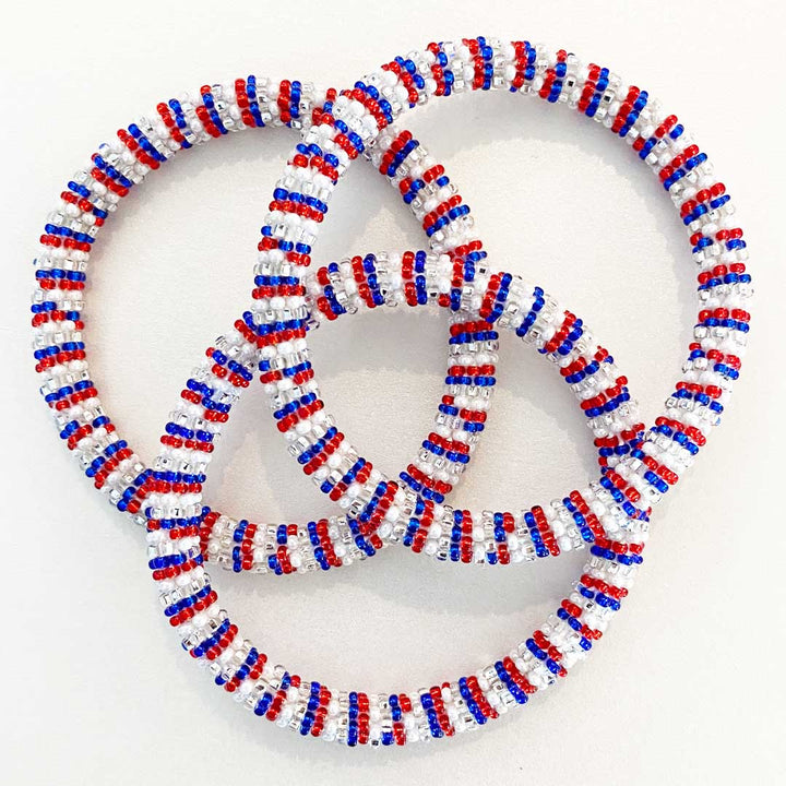 Star Spangled Stripe Beaded Bracelet Top