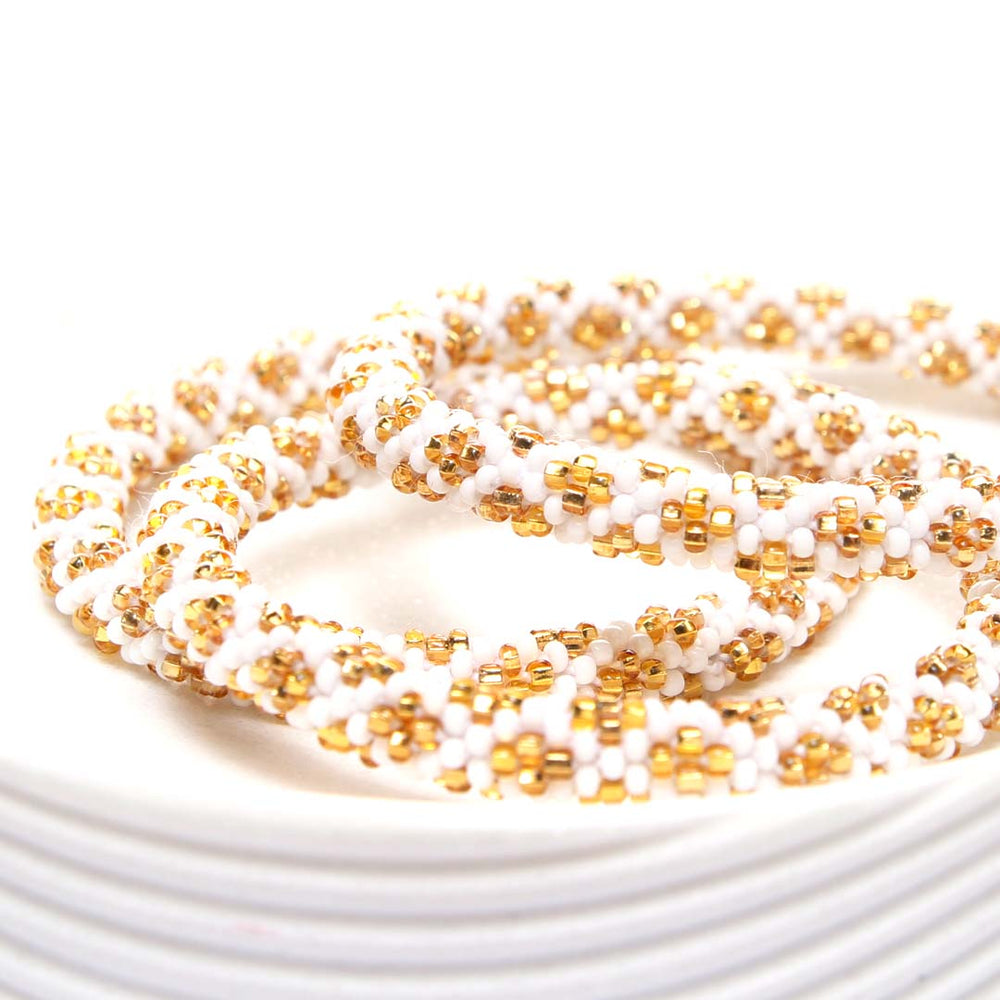 Sunflower Gold Cottage Beaded Bracelet-Side