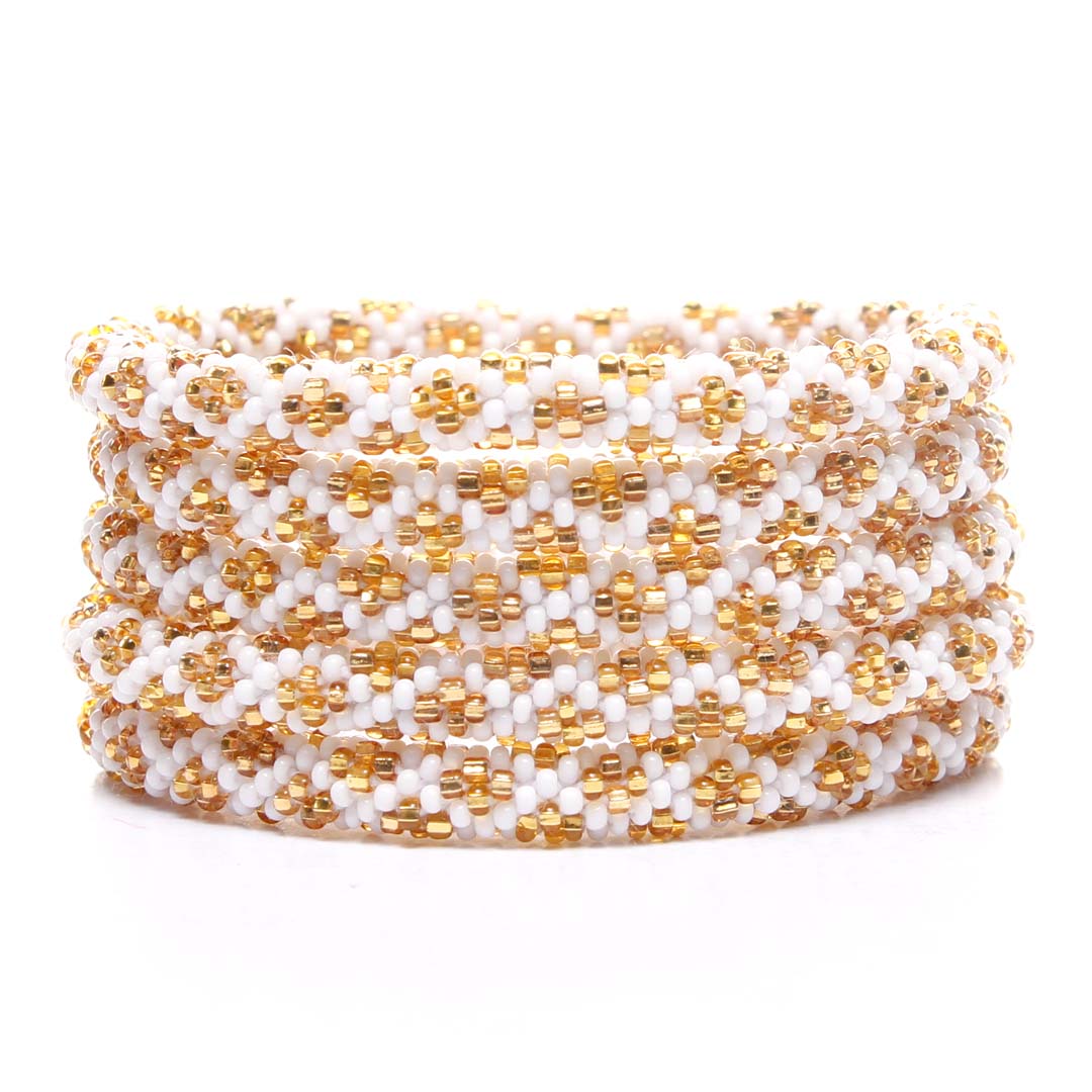 Sunflower Gold Cottage Beaded Bracelet-Stack