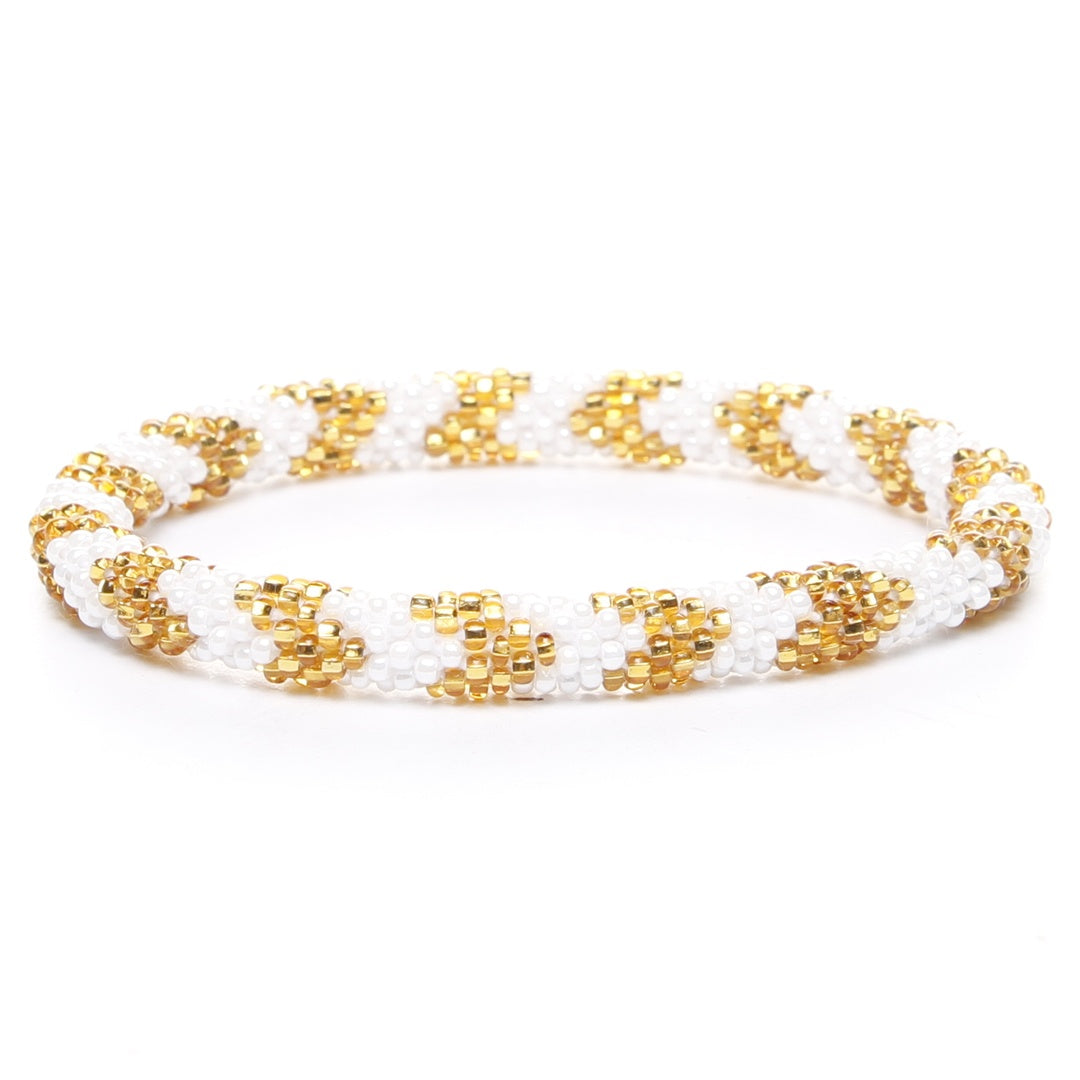 Sunflower Gold & Pearl Sparkles Beaded Bracelet