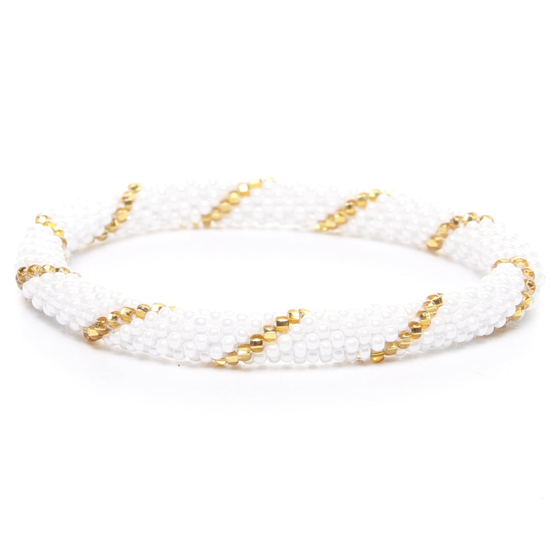 Sunflower Gold & Pearl Twist Beaded Bracelet