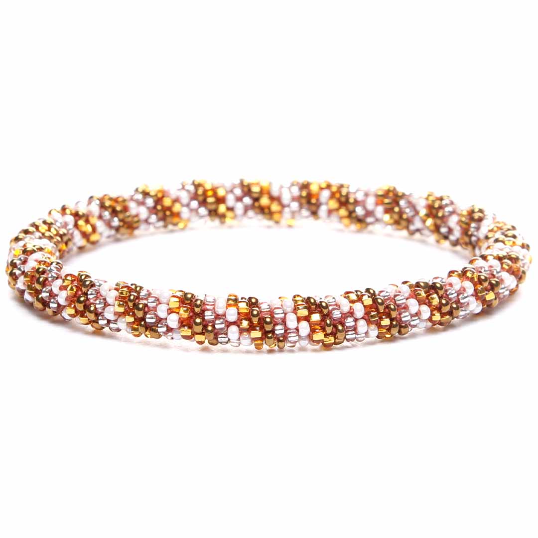 Sunset Pearl Twist Bracelet - Seed Bead Jewelry Front - Cana Capri