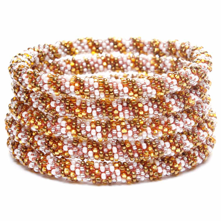 Sunset Pearl Twist Bracelet - Seed Bead Jewelry Stack - Cana Capri