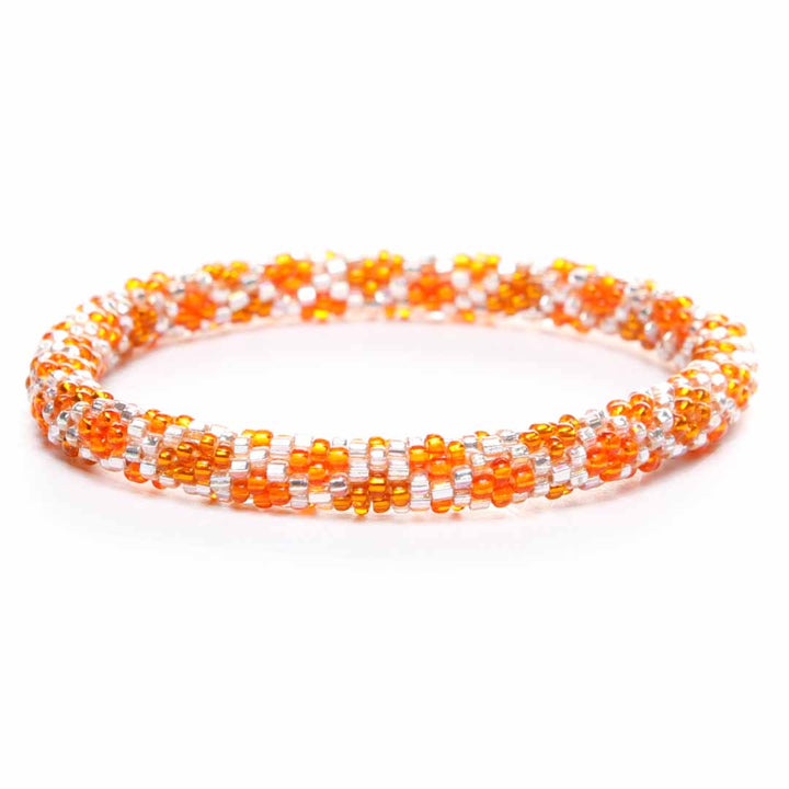 Tangerine Shimmer Bracelet - Seed Bead Jewelry Close Up - Cana Capri