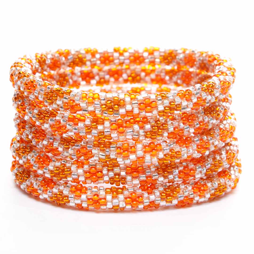 Tangerine Bracelet - Seed Bead Jewelry Stack - Cana Capri 