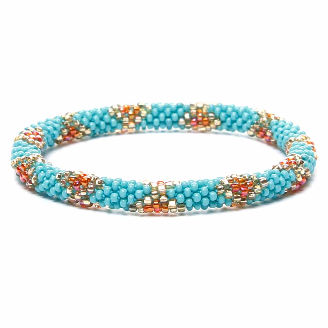 Teal Diamond Shore Beaded Bracelet