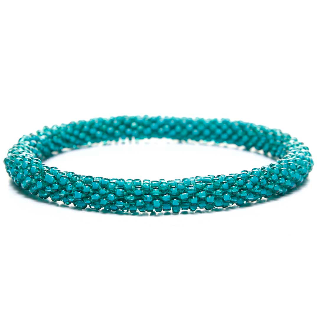 Teal Crystal  Bead Bracelet