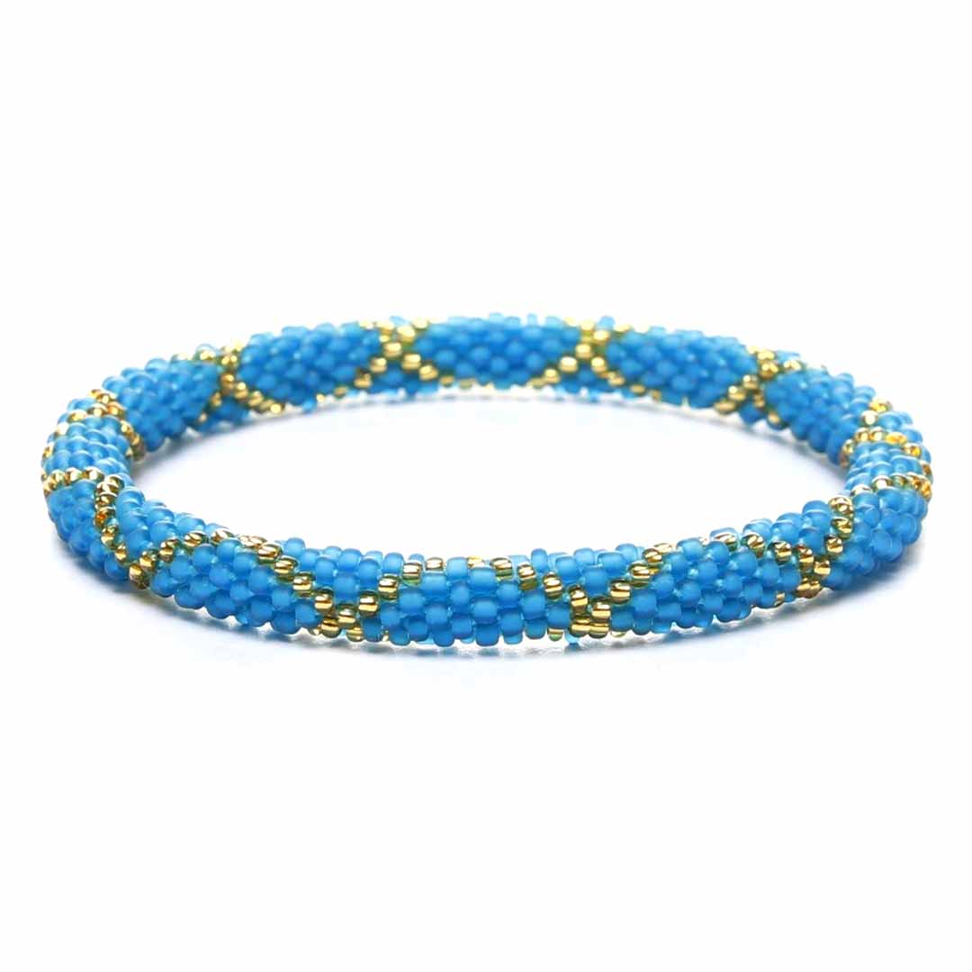 Teal & Gold Criss Cross - 7"