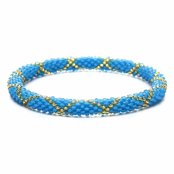 Teal & Gold Criss Cross - 7"