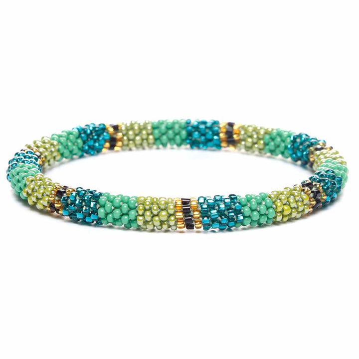 Tropic Noir Stripe Bracelet - Seed Bead Jewelry Close Up - Cana Capri