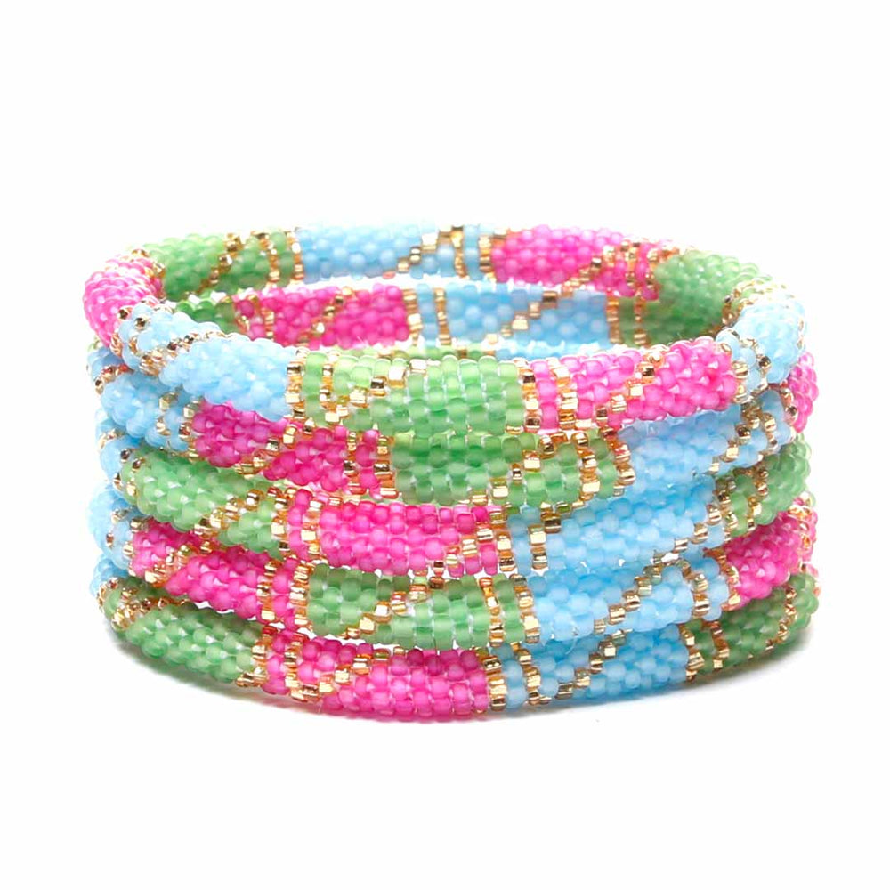 Tropical Popsicle Beaded Bracelet Stack