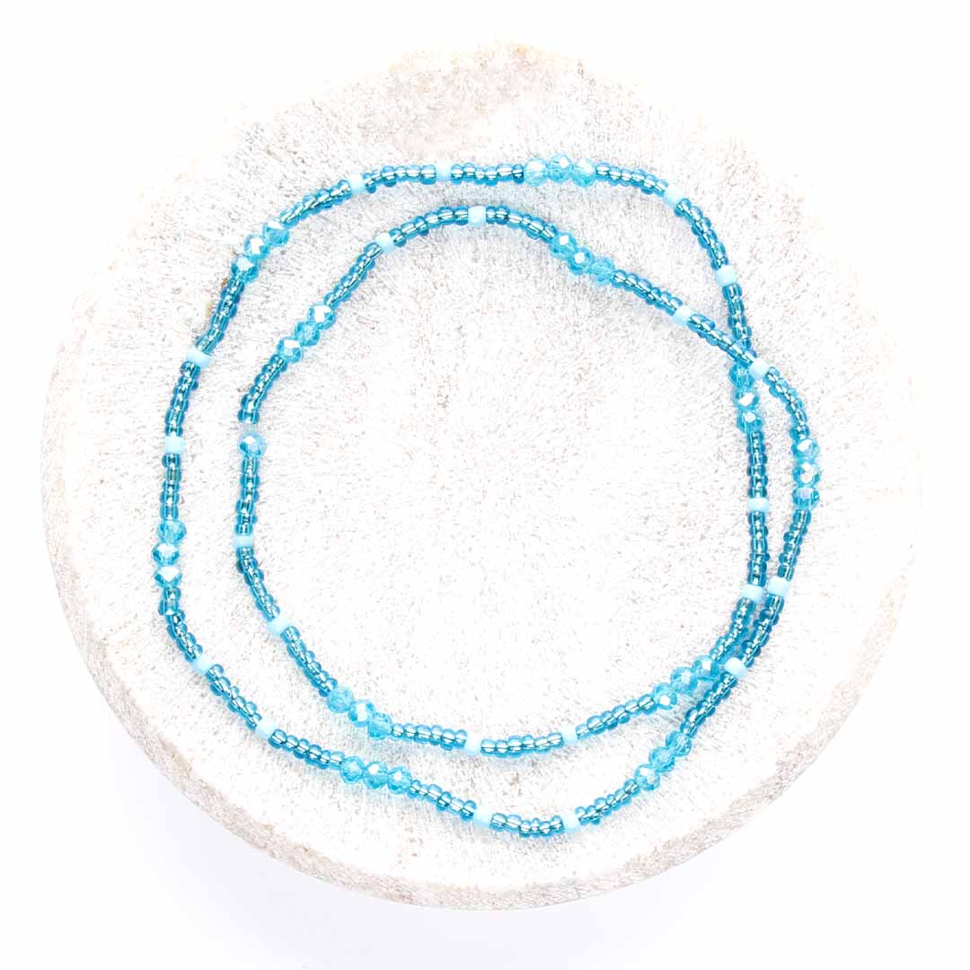 Turquoise Sky Beaded Anklet-1