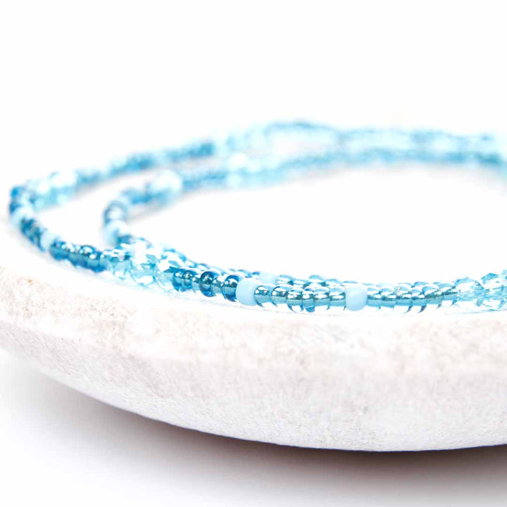 Turquoise Sky Beaded Anklet-2