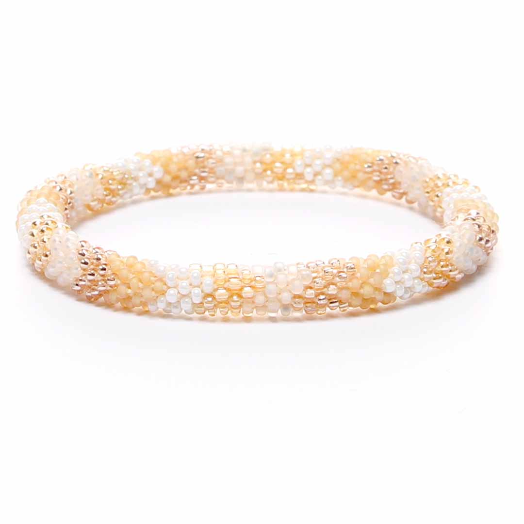 Frosted Vanilla Bean Beaded Bracelet