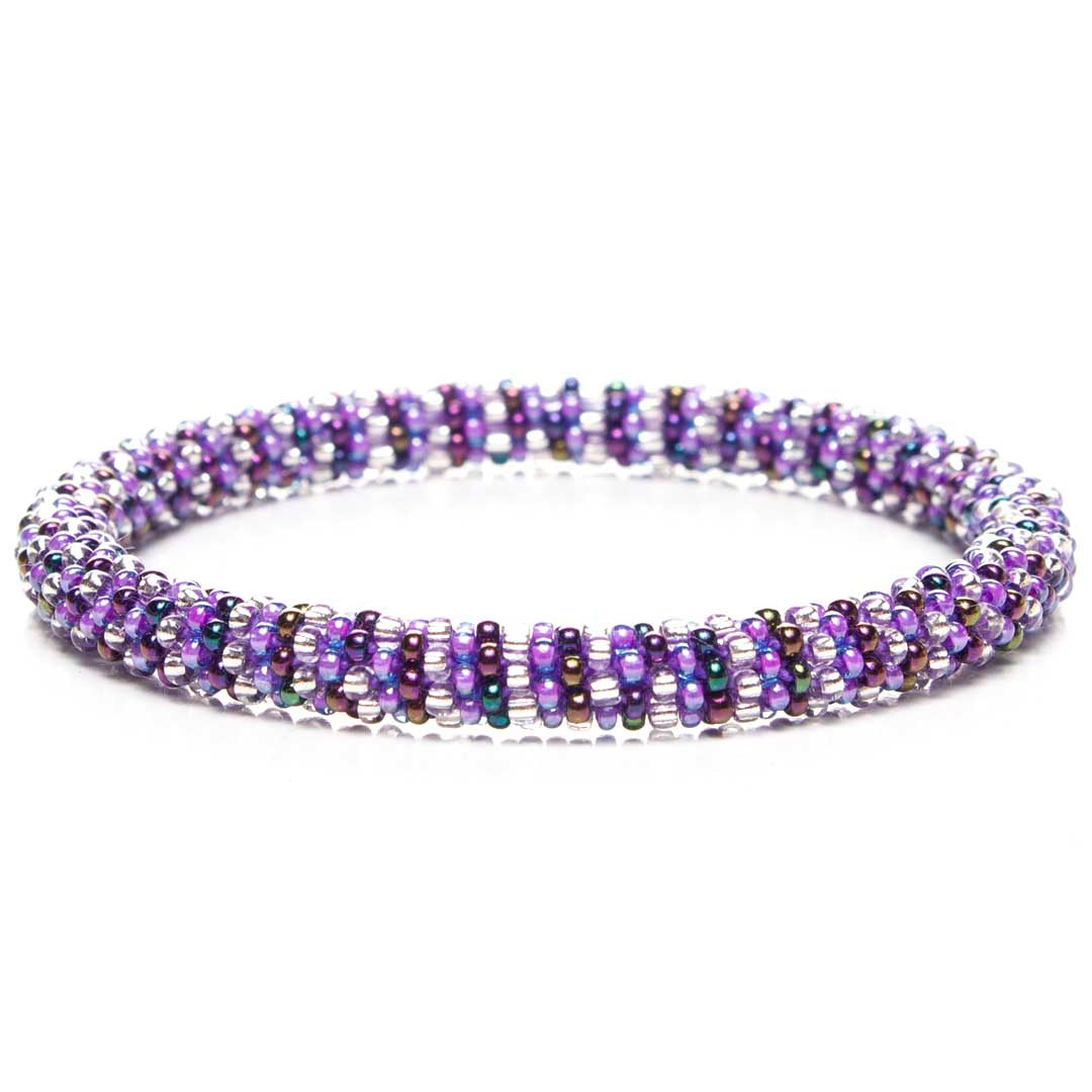 Wisteria Hollow Stripe Handmade Czech Glass Bead Bracelet Bracelets for Women Art Jewelry