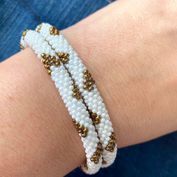 Pearl & Copper Hearts - 8"