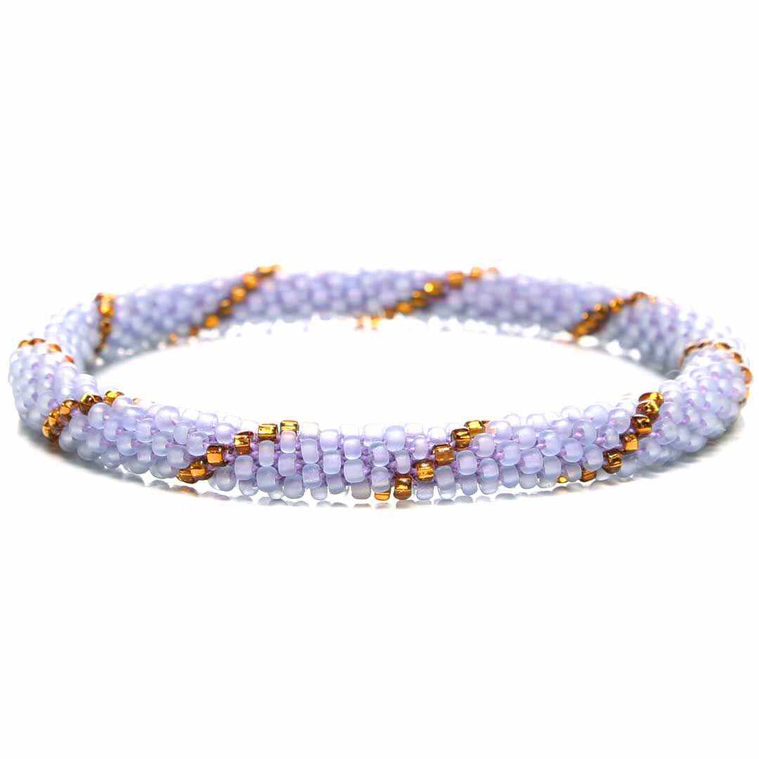 Frosted Purple & Amber Gold Twist - 7"