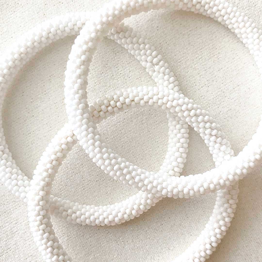 Matte White I Handmade Beaded Bracelets for Women