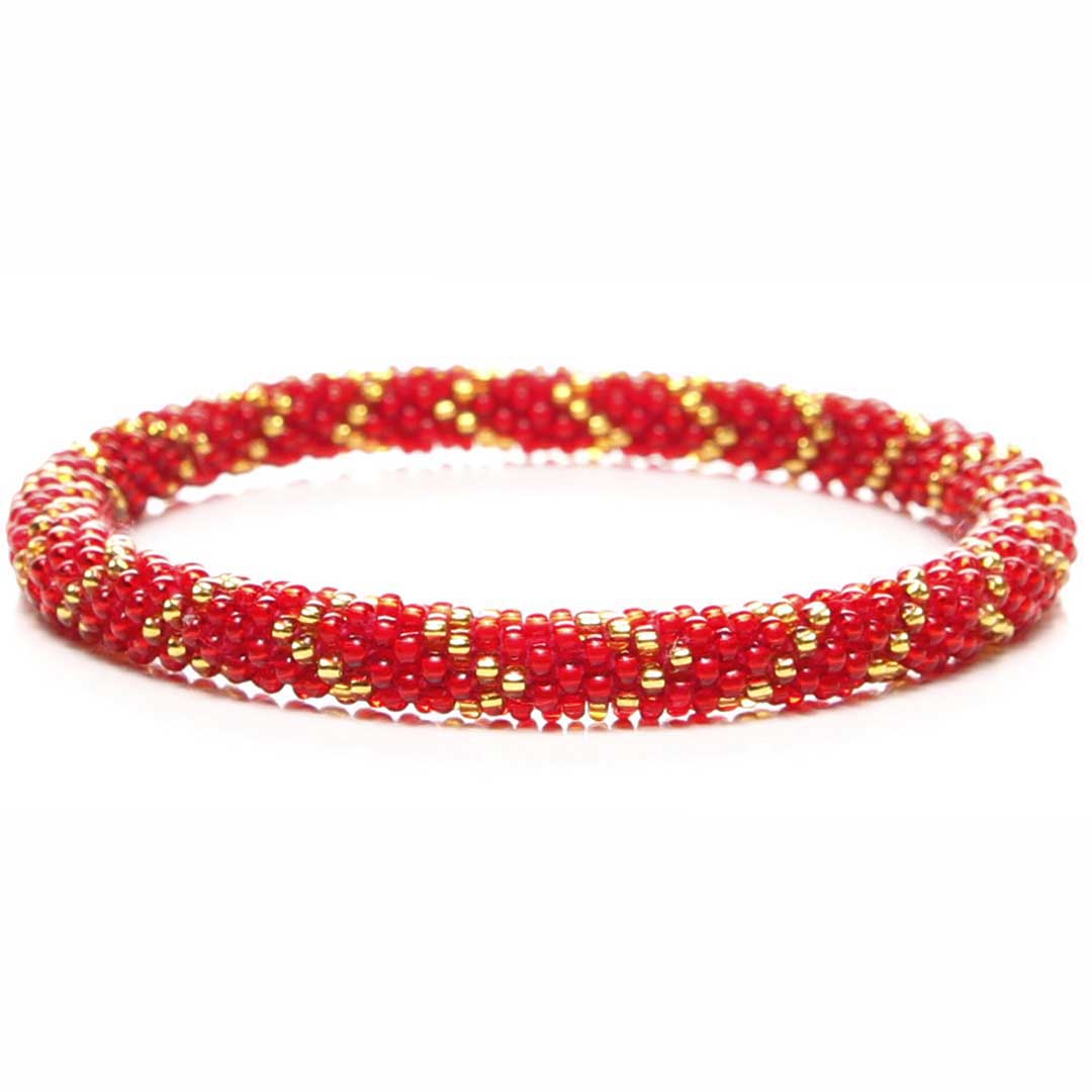 Handmade Tis the Season Chevron Beaded Bracelets for Women -Front